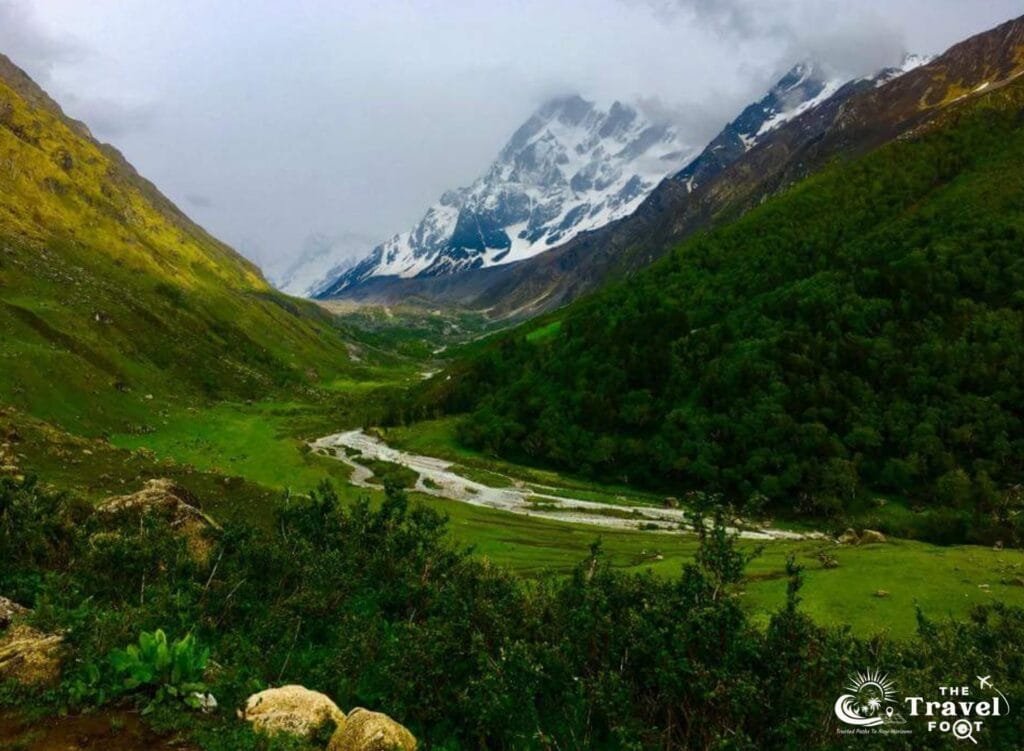 View of Jaundhar Glacier and Swargarohini from the Har ki Dun Valley